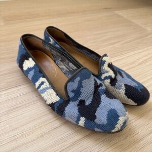 Stubb & Wootton blue camo needlepoint women shoes - size 9